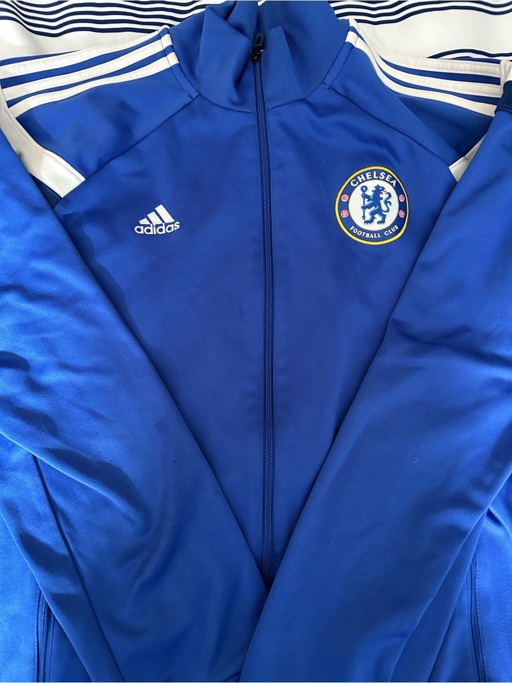 adidas Chelsea Blue and White Men's Performance Track Jacket